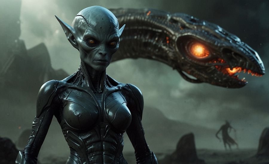 evil female alien burla hero hunting