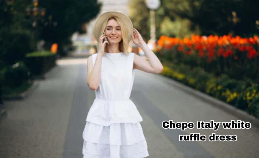 chepe italy white ruffle dress