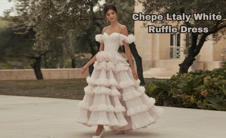 Chepe Italy white ruffle dress