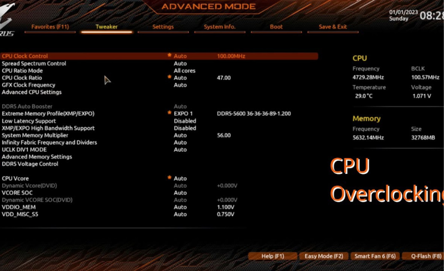 how to overclock cpu in gigabyte b650 ud ac bios